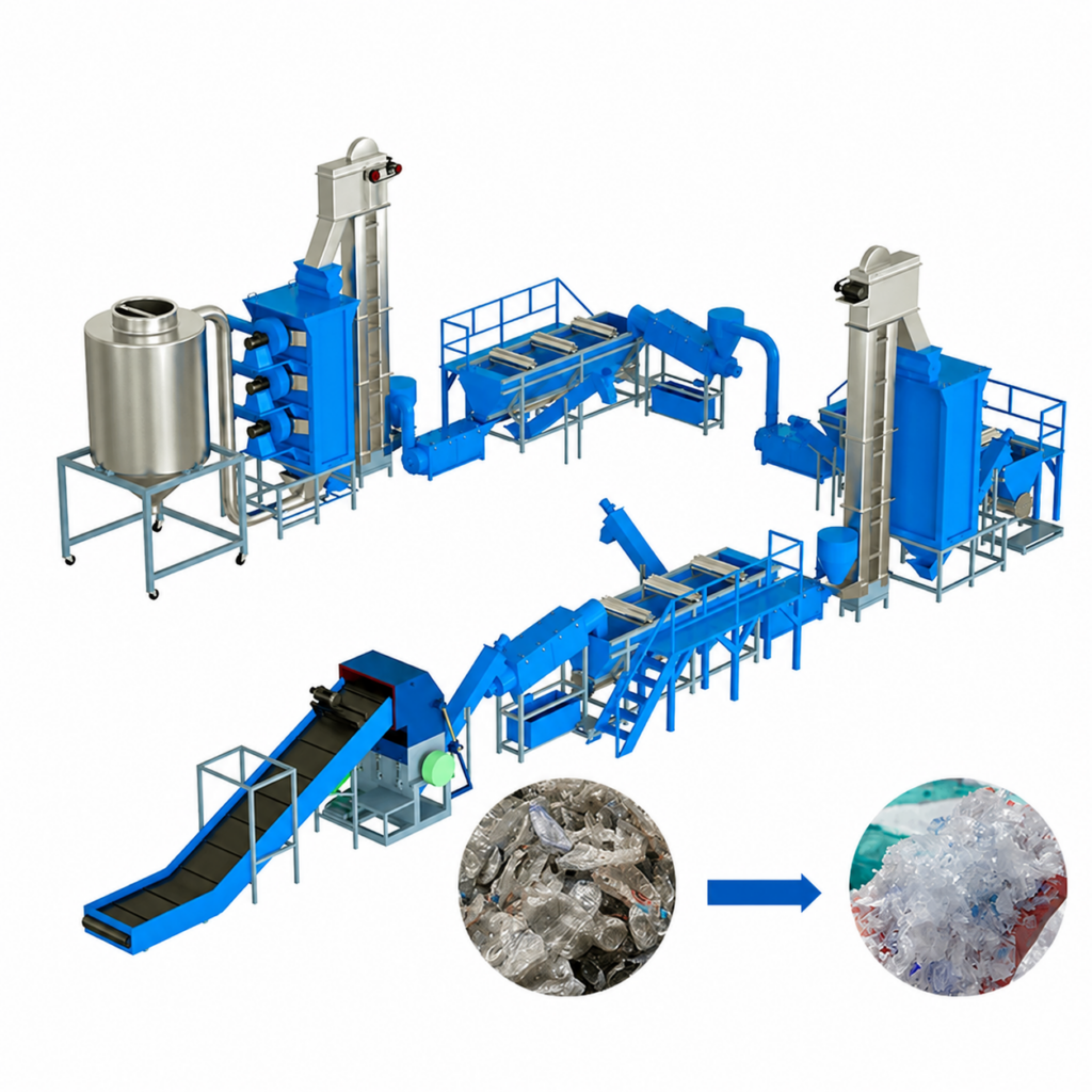 PET plastic recycling machine line